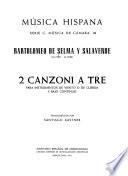2 canzoni a tre para instrumentos de viento o de cuerda y bajo continuo