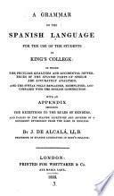 A grammar of the Spanish language for the use of the students in King's college