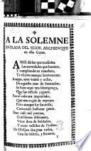A la solemne Entrada del Señor Archiduque en esta Corte