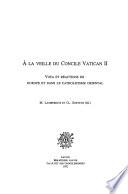 À la veille du Concile Vatican II