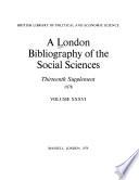 A London Bibliography of the Social Sciences