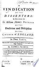 A Vindication of the Dissenters