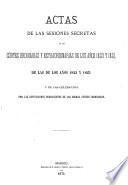 Actas de las sesiones secretas de las Córtes Generales y Extraordinarias de la nación española