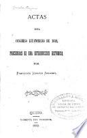 Actas del Congreso constitucional del Ecuador