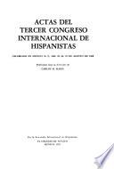 Actas del Congreso Internacional de Hispanistas