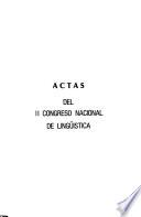 Actas del II Congreso Nacional de Lingüística