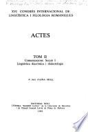 Actes: Communicacions: Secció I, Lingüística diacrònica i dialectologia
