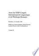 Actes du XXIIe Congrès internationale de linguistique et de philologie romanes, Bruxelles, 23-29 juillet 1998: Contacts interlinguistiques
