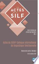 Actes du XXXIVe colloque international de linguistique fonctionnelle