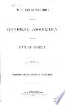 Acts of the General Assembly of the State of Georgia