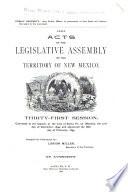 Acts of the Legislative Assembly of the Territory of New Mexico