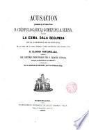 Acusación pronunciada por el Teniente Fiscal D. Crispulo García Gomez de la Serna ante la Excma Sala segunda de la Audiencia de Barcelona, en la vista de la causa formada sobre usurpación del Estado Civil de D. Claudio Fontanellas