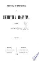 Addenda et emendada ad hemiptera argentina