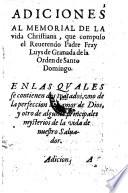 Adiciones al memorial de la vida christiana (etc.)