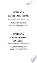 Africana Notes and News