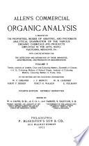 Allen's Commercial Organic Analysis
