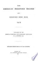 American Hereford Record and Hereford Herd Book