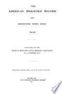 American Hereford Record and Hereford Herd Book