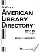 American Library Directory 2003-2004