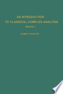 An Introduction to Classical Complex Analysis