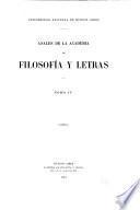 Anales de la Academia de Filosofía y Letras