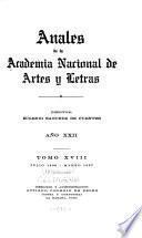 Anales de la Academia Nacional de Artes y Letras