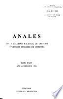 Anales de la Academia Nacional de Derecho y Ciencias Sociales de Córdoba