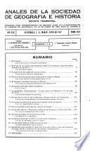 Anales de la Sociedad de Geografia e Historia