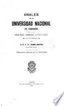Anales de la Universidad Nacional de Córdoba: 1795-1807
