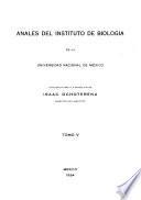 Anales del Instituto de Biología de la Universidad Nacional Autónoma de México
