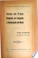 Anales del primer Congreso de irrigación y colonización del norte