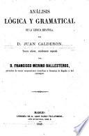 Análisis lógica y gramatical de la lengua española