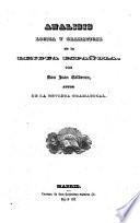 Análisis lógica y gramatical de la lengua espan̂ola