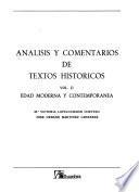 Análisis y comentarios de textos históricos