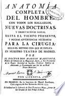 Anatomia completa del hombre, con todos los hallazgos, nuevas doctrinas y observaciones raras hasta el tiempo presente, y muchas advertencias necessarias para la cirugia segun el methodo con que se explica en nuestro theatro de Madrid