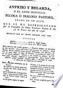 Anfriso y Belarda, o el amor sencillo