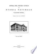 Annali del Museo civico di storia naturale Giacomo Doria