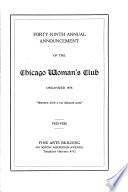 Annual Announcement of the West End Women's Club, Chicago