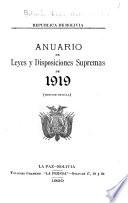 Anuario de leyes y disposiciones supremas