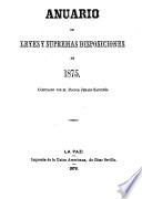 Anuario de Leyes Y Disposiciones Supremas