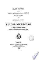 Apertura del curso Académico de 1865 a 1866 en la Universidad de Barcelona