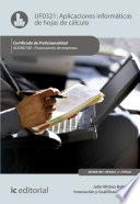 Aplicaciones informáticas de hojas de cálculo. ADGN0108