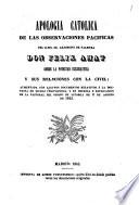 Apología católica de las observaciones pacíficas sobre la potestad eclesiástica y sus relaciones con la civil