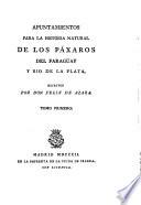 Apuntamientos para la historia natural de los páxaros del Paragüay y Rio de la Plata