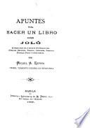 Apuntes para hacer un libro sobre Joló