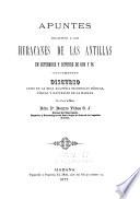 Apuntes relativos a los huracanes de las Antillas en setiembre y octubre de 1875 y 76
