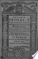 Arcadia. Prosas y Versos. Few MS. notes by L. Tieck