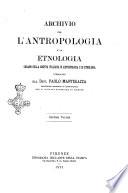 Archivio per l'antropologia e la etnologia