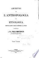 Archivio per l'antropologia e la etnologia