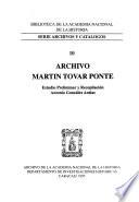 Archivo Martín Tovar Ponte